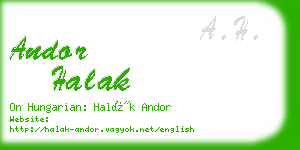 andor halak business card